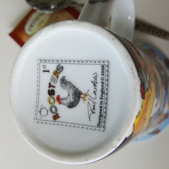 UK Roosters Lover Ceramic Mug 2008 Paul Cardew Cheerful Colorful - Picture 4 of 9